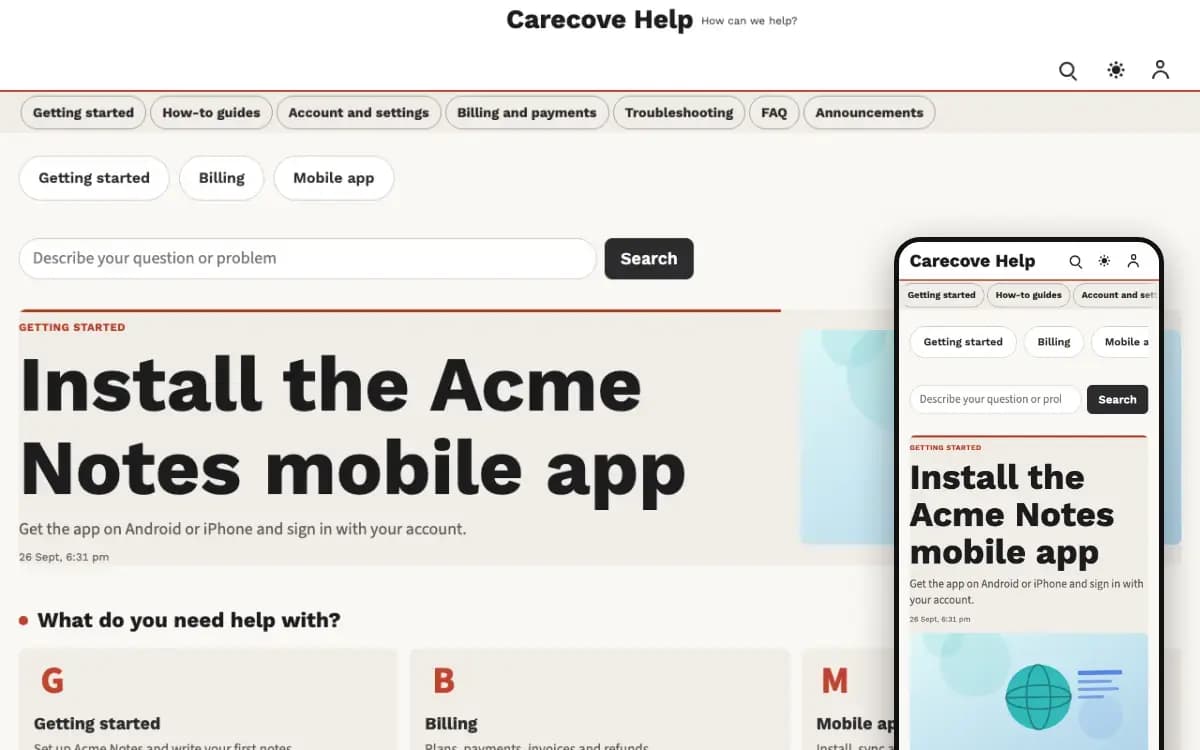Carecove design preview