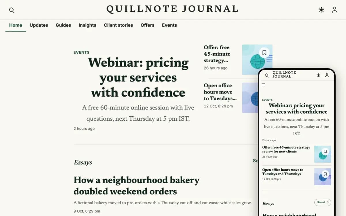 Quillnote design preview